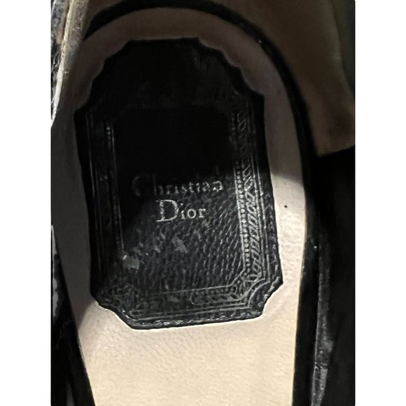 Christian Dior Black Patent Leather Platform Heels Peep Toe 4" heel 38.5 US 8.5 - Picture 10 of 12